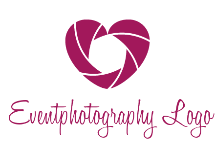 shutter in heart shape photography logo