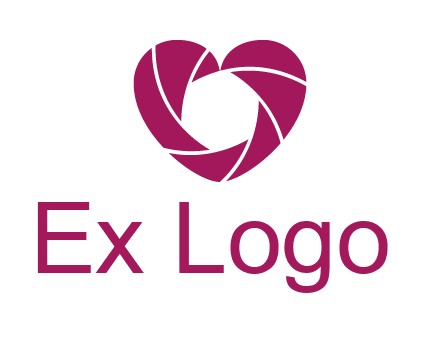 shutter in heart shape photography logo