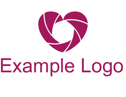 shutter in heart shape photography logo