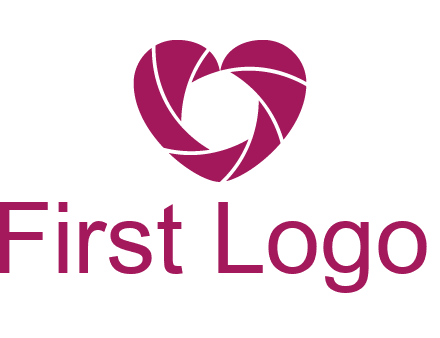 shutter in heart shape photography logo