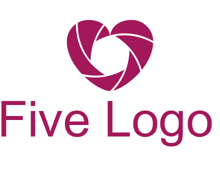 shutter in heart shape photography logo
