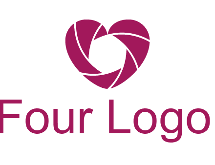 shutter in heart shape photography logo