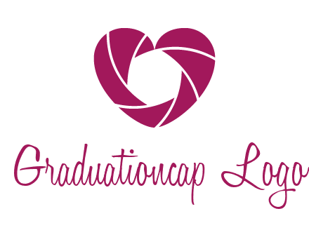 shutter in heart shape photography logo