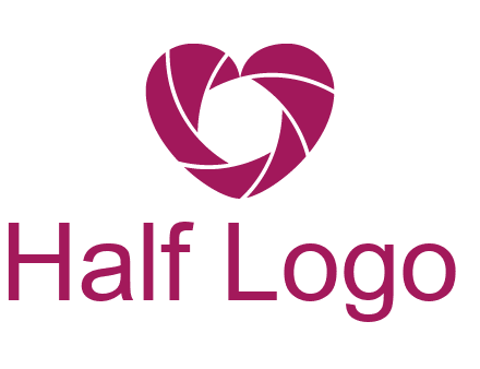 shutter in heart shape photography logo
