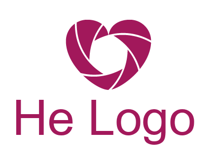 shutter in heart shape photography logo