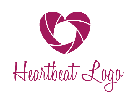shutter in heart shape photography logo