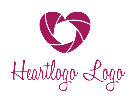 shutter in heart shape photography logo