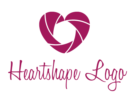 shutter in heart shape photography logo