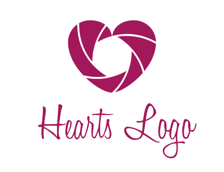 shutter in heart shape photography logo