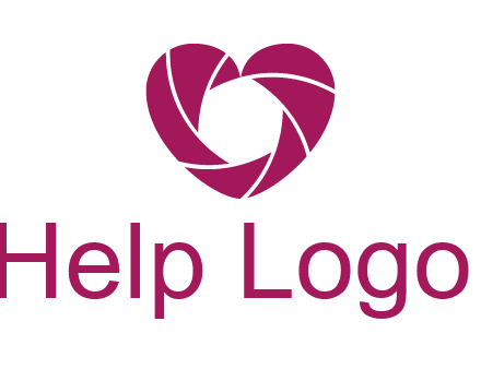 shutter in heart shape photography logo