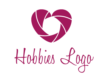 shutter in heart shape photography logo