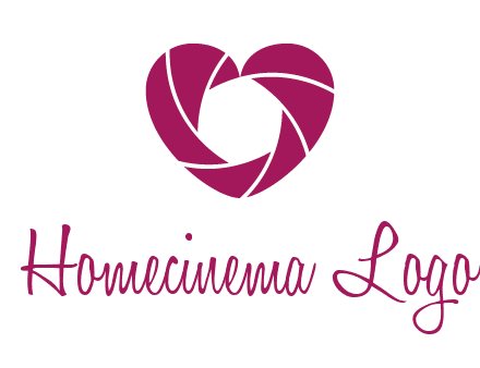 shutter in heart shape photography logo