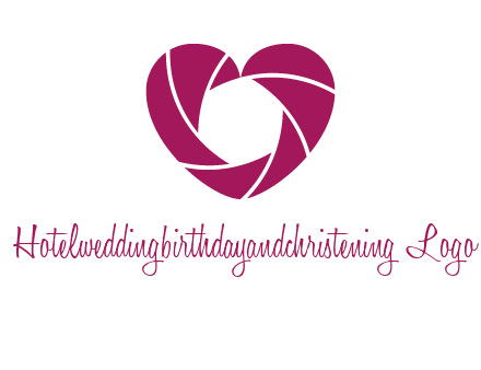 shutter in heart shape photography logo