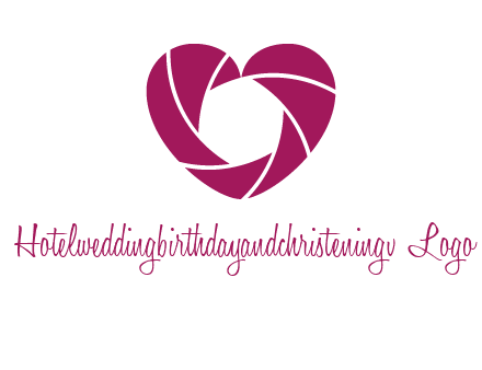 shutter in heart shape photography logo