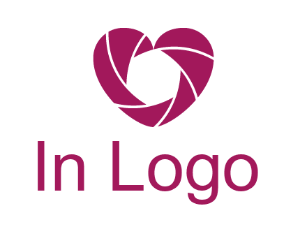 shutter in heart shape photography logo