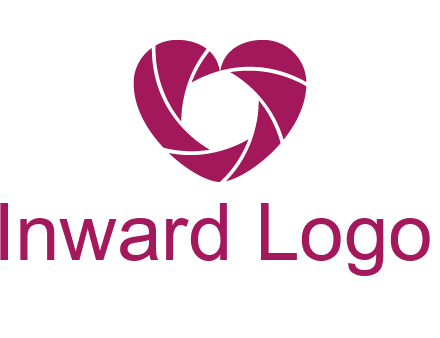 shutter in heart shape photography logo