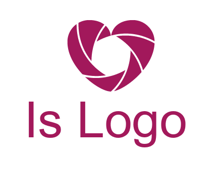 shutter in heart shape photography logo
