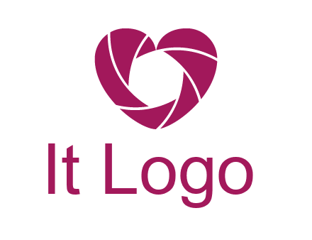 shutter in heart shape photography logo