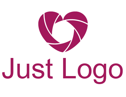 shutter in heart shape photography logo