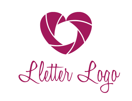 shutter in heart shape photography logo