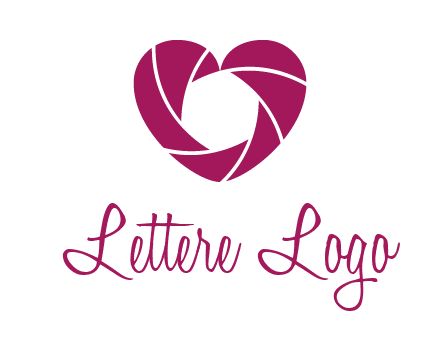 shutter in heart shape photography logo