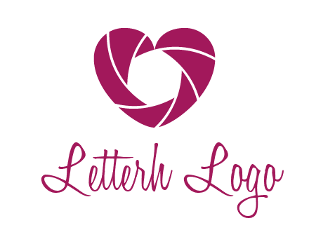 shutter in heart shape photography logo