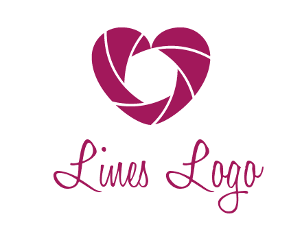 shutter in heart shape photography logo