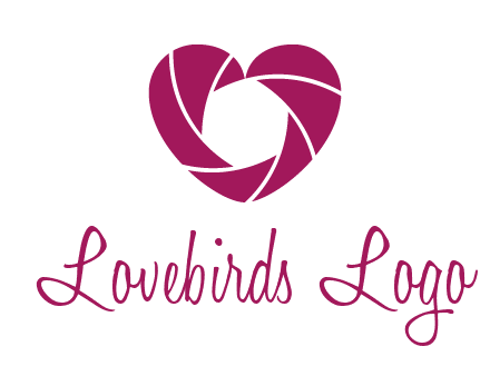 shutter in heart shape photography logo
