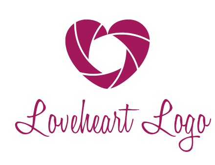 shutter in heart shape photography logo