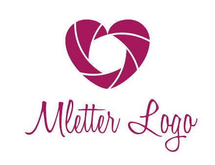 shutter in heart shape photography logo