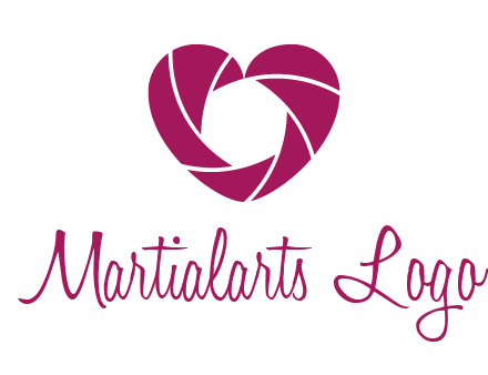 shutter in heart shape photography logo