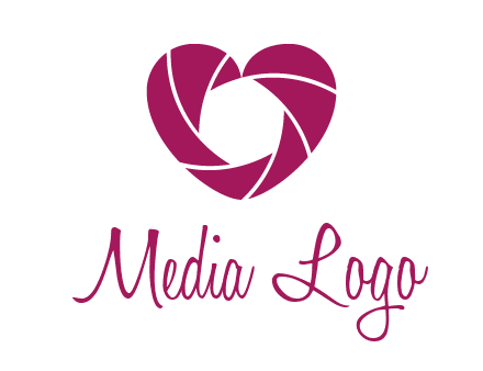 shutter in heart shape photography logo