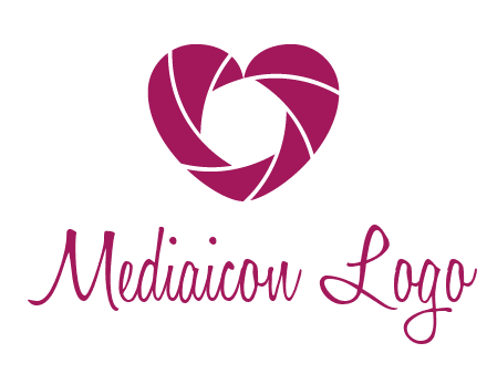 shutter in heart shape photography logo