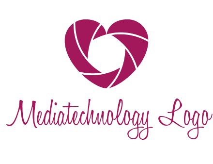 shutter in heart shape photography logo
