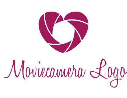 shutter in heart shape photography logo