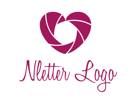 shutter in heart shape photography logo