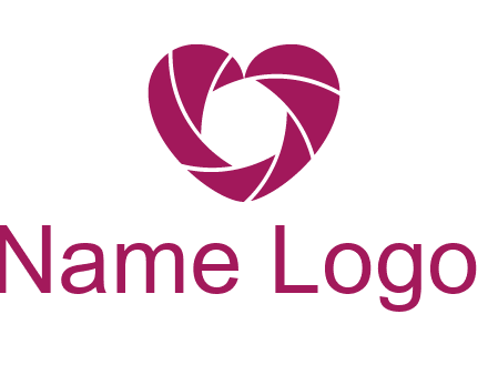 shutter in heart shape photography logo