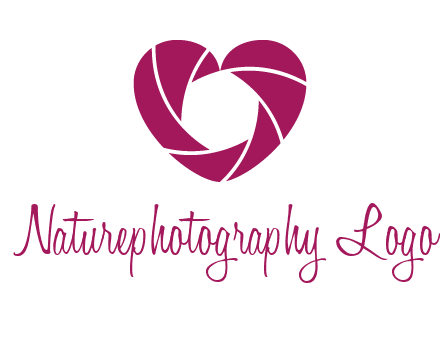 shutter in heart shape photography logo