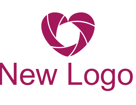 shutter in heart shape photography logo