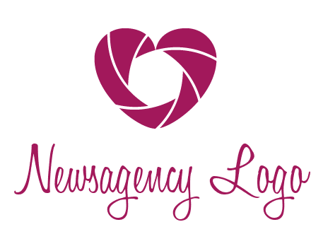 shutter in heart shape photography logo