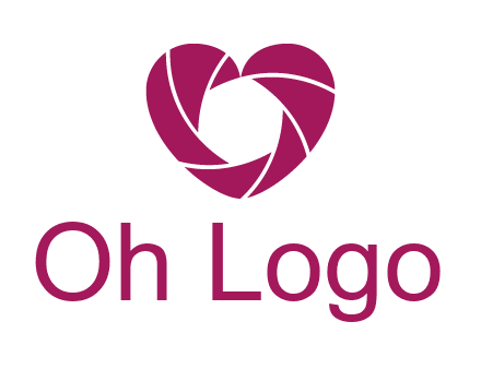 shutter in heart shape photography logo