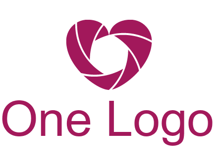shutter in heart shape photography logo