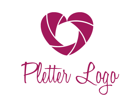 shutter in heart shape photography logo
