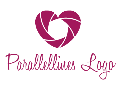 shutter in heart shape photography logo