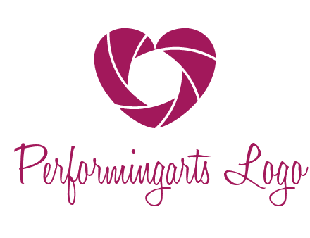 shutter in heart shape photography logo