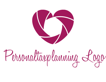shutter in heart shape photography logo