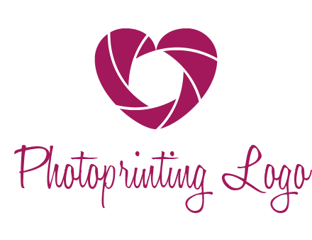 shutter in heart shape photography logo