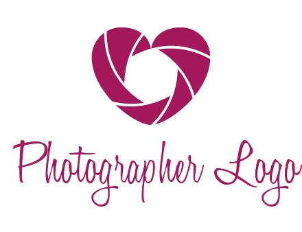 shutter in heart shape photography logo