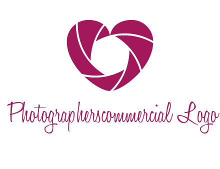 shutter in heart shape photography logo