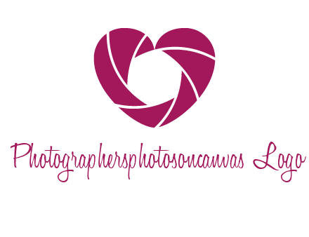 shutter in heart shape photography logo